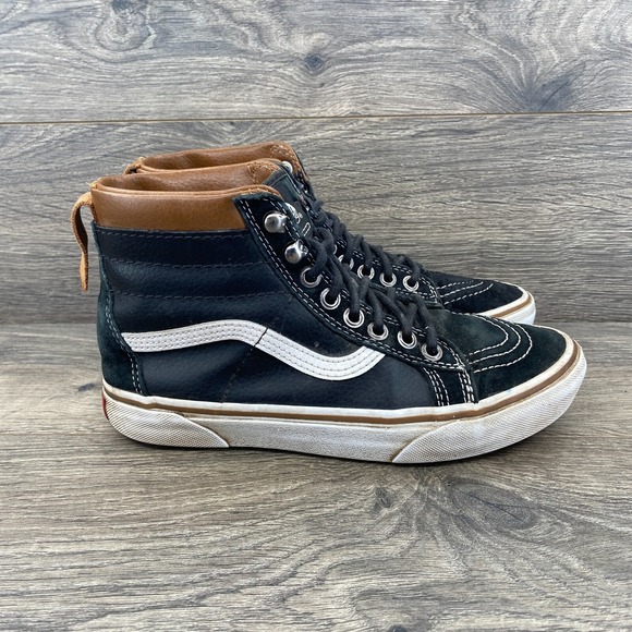 VANS Sk8-Hi MTE Scotchguard Suede Leather Outdoor Sneakers Men's Size 5.5 Black - Picture 1 of 12